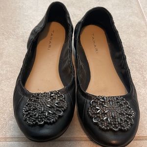 Like new Tahari black slip ons